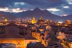 Palermo at sunset, Sicily, Italy